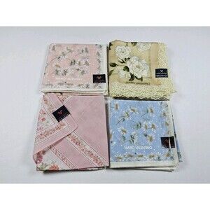 Mario Valentino Lot Of 4 Handkerchief Neckerchief Bandana Scarf